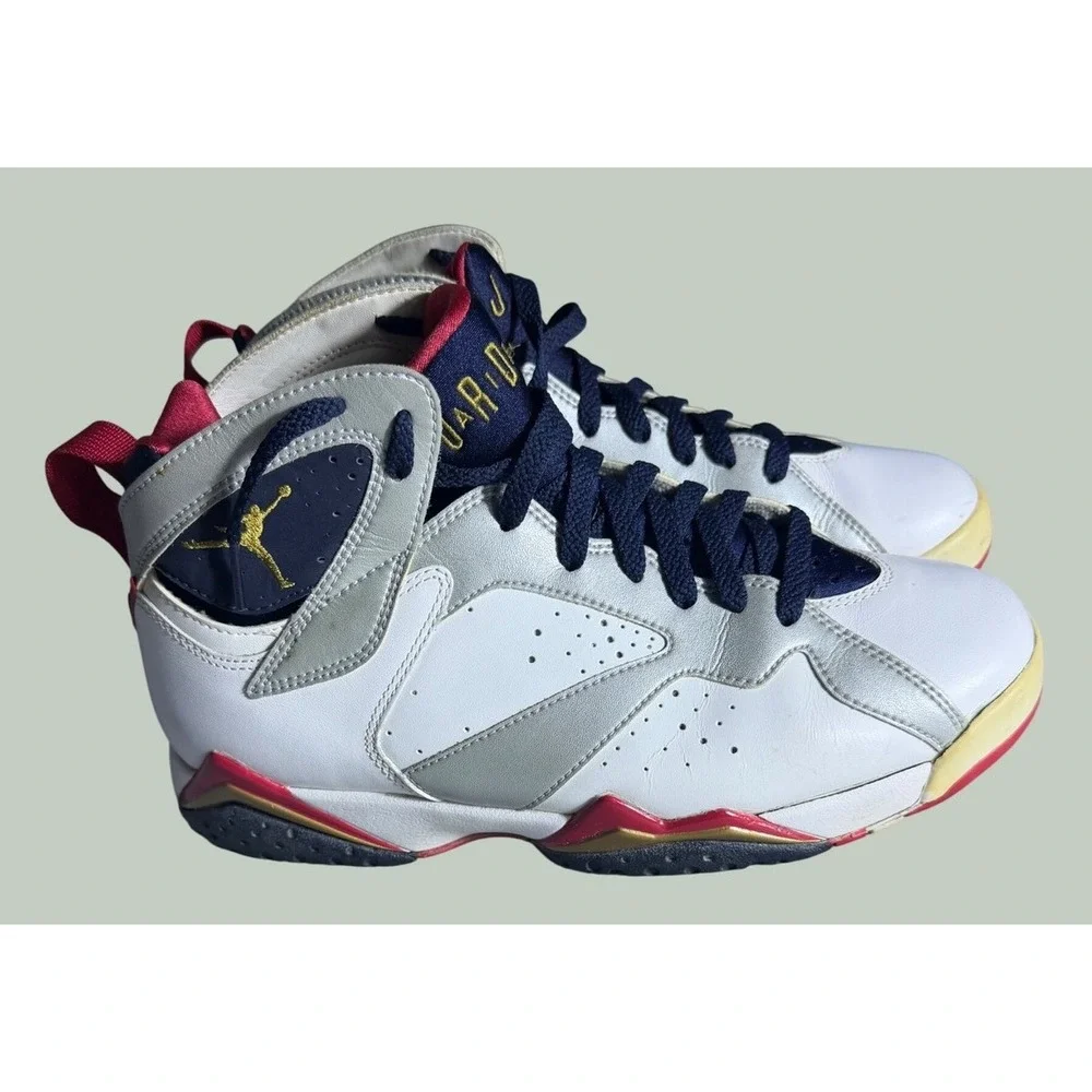 Jordan 7 Retro Olympic 2012 White Gold Obsidian Red 304775-135 Mens Size 9